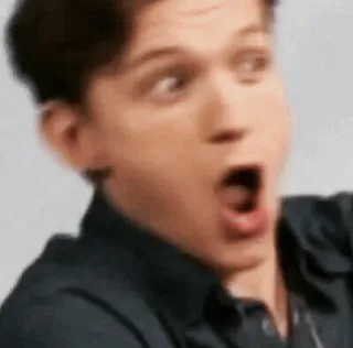 😱 5394e501 scioccato, sorpresa, reazione, espressione, tom holland telegram sticker