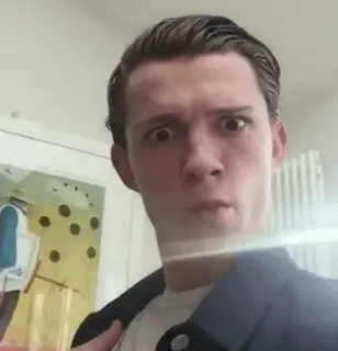 😐 d01d0ea4 Tom Holland attore, selfie, persona, uomo, celebrità telegram sticker