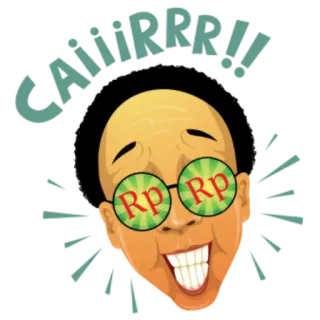 😳 d82432ce CA¡¡¡RRR!! 만화, 얼굴, 통화, 루피아, 돈, 안경, 신남 telegram sticker