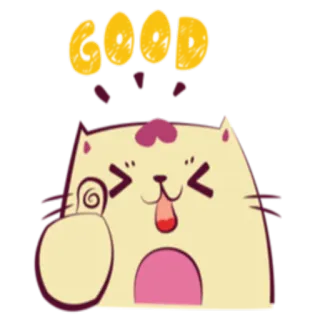 👍 bcb1d3f8 GOOD kucing, jempol ke atas, positif, imut, animasi whatsapp sticker