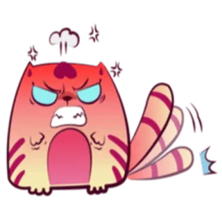 😡 fee39b62 marah, kucing, kartun, geram, pemarah, bergaris whatsapp sticker