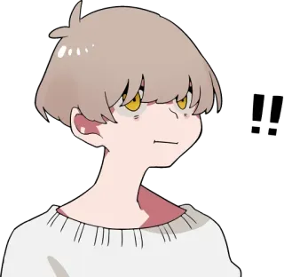 ‼️ 7c424f9e !! Anime, Alarm, Ausruf, Schockiert, Figur, Sticker telegram sticker