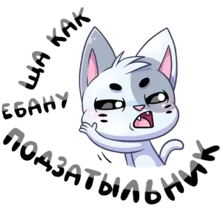 🤗 74a37d88 Шлёт нахуй кот, животное, злой, милый, ругаться telegram sticker