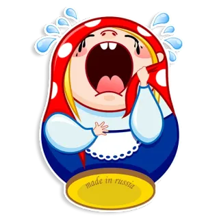 😭 f89de28c made in russia Matryoshka, Boneka rusia, Stiker, Menangis, Sedih telegram sticker