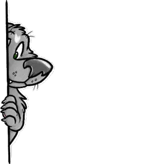 👀 050f614d Cartoon, Wolf, Hund, Gucken, Grau, Tier telegram sticker