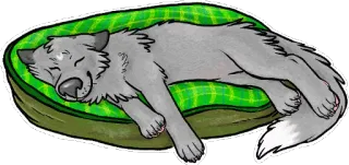 😴 09eed977 Hund, Schlaf, süß, Tier, Haustier, faul, Cartoon, Bett telegram sticker