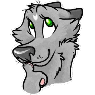 😇 1e6a835c wolf, tier, cartoon, niedlich, fell, aufkleber telegram sticker