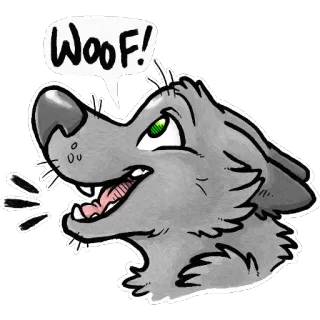 🐺 29c733c3 Woof! Wolf, Hund, Tier, Wuff, Sprechen, Fell telegram sticker