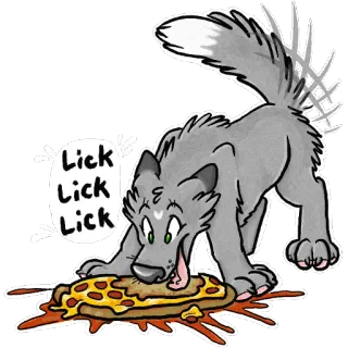🍕 51dd5add Lick
Lick
Lick wolf, pizza, lecken, cartoon, tier, essen, anthropomorph telegram sticker