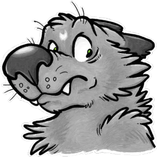 😒 5eb9329b Wolf, Tier, Cartoon, Aufkleber, Grau, Wildtier, Illustration telegram sticker
