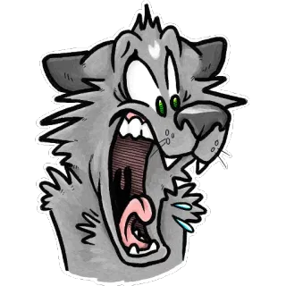 😱 698a5d75 wolf, cartoon, tier, ausdruck, verängstigt, schockiert telegram sticker