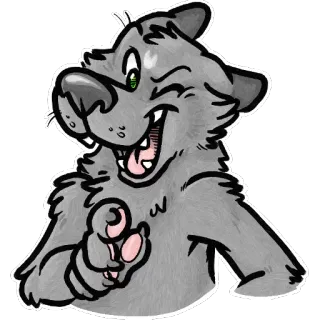 😜 835e853f Cartoon Wolf, Anthropomorph, Fellwesen, Süß, Illustration telegram sticker