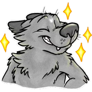 ✨ a1fe5868 wolf, cartoon, tier, funkeln, fell telegram sticker