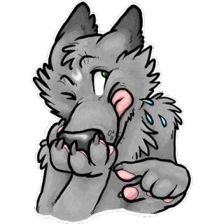 💨 aa1571c0 wolf, furry, süß, Cartoon, Tier, Aufkleber telegram sticker