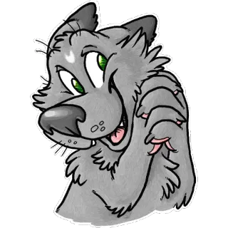 😍 badb45ff wolf, cartoon, tier, fellwesen, säugetier telegram sticker