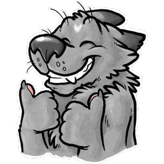 👍 bd79f5cc Hund, Daumen hoch, Cartoon, Fröhlich, Sticker, Tier telegram sticker