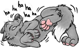 😆 e2c90940 ha ha ha ha ha ha Wolf, lachen, Fell, Tier, Cartoon, fröhlich, süß, Humor telegram sticker