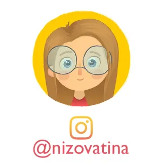 🎨 57bf678e @nizovatina 社交媒体, Instagram, 个人资料, 卡通, 肖像, 用户名 telegram sticker