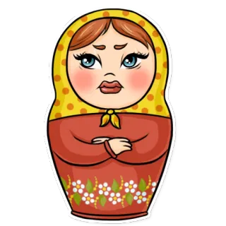 😒 d2f6fbb7 套娃, 俄罗斯娃娃, 娃娃, 传统, 玩具, 木制, 纪念品 telegram sticker