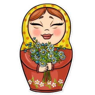 💐 ee66d0ef 套娃, 俄罗斯娃娃, 花, 传统, 艺术, 文化 telegram sticker