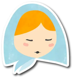 😊 3e096eb0 woman, headscarf, cartoon, face, portrait telegram sticker