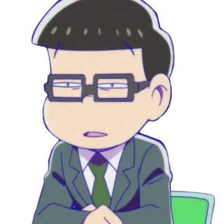 👓 14d1f548 cartoon, character, glasses, suit, anime telegram sticker