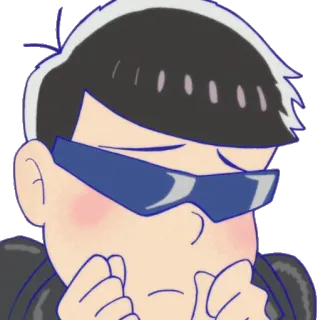 👏 e9e7737d anime, character, glasses, cartoon, illustration telegram sticker