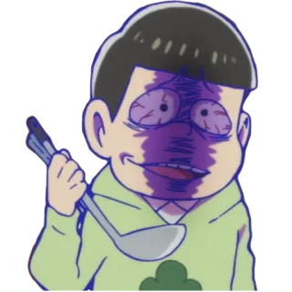 😁 89a4b2e2 动漫, 卡通, 生气, 面部表情, 勺子, 男人 telegram sticker