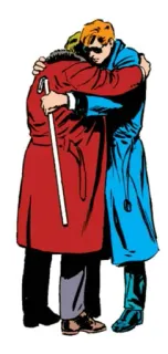 🕶 3bfb239c Daredevil Сорвиголова, объятие, Marvel Comics, супергерой, слепой, старик telegram sticker