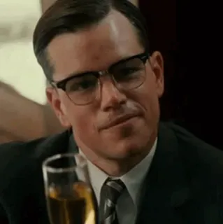 🥀 0198dfac pria, kacamata, potret, setelan, dasi, minuman telegram sticker