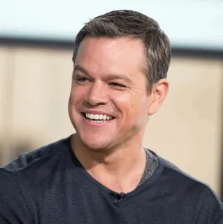 🥀 968bac55 Matt Damon aktor, selebriti, potret, pria, senyum telegram sticker