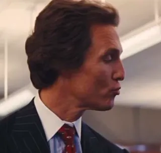 😘 214403ab Matthew McConaughey The Wolf of Wall Street actor, movie, man, business, serious telegram sticker