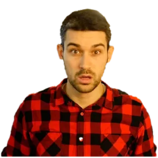 😳 e4b7a947 мужчина, человек, в шоке, удивление, фланель, красная рубашка whatsapp sticker