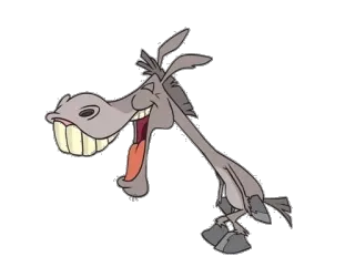 😂 41412bdf dessin animé, âne, animal, sourire, drôle, personnage, illustration telegram sticker