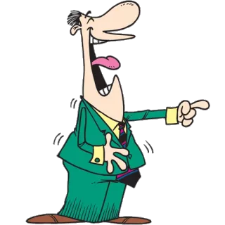 😂 440f3d90 dessin animé, homme, costume, rire, montrer du doigt, personnage telegram sticker