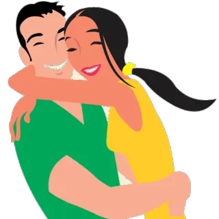 😍 530d8d3e couple, amour, câlin, romance, affection telegram sticker
