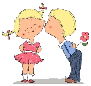 😘 9286fa34 baiser, amour, enfants, enfants, dessin animé, romance, amitié telegram sticker