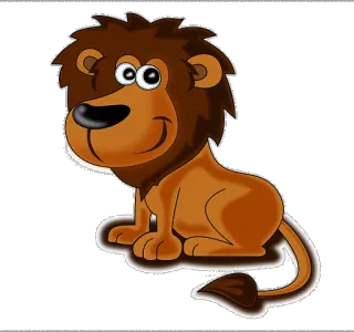 😴 f2d67314 lion, animal, dessin animé, mammifère, faune, zoo telegram sticker