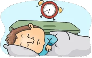 😴 f960878c dormir, réveil, dessin animé, se réveiller, lit telegram sticker