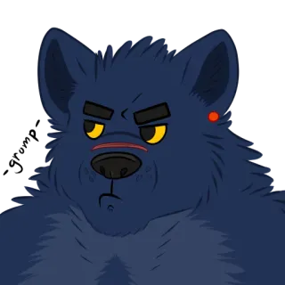 😤 49579d41 狼, 動物, ケモノ, アニメ, 頭, 怒り, 青 whatsapp sticker