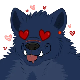 😍 5cac7614 狼, ハート, 愛, 動物, 漫画, ケモノ, かわいい, ロマンチック whatsapp sticker