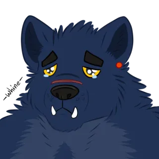 😢 91b0ee07 狼, 悲しい, 泣く, 漫画, 動物, 獣人, 涙, 落ち込む whatsapp sticker