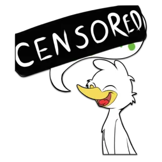 😮 e21b60ef CENSORED zensiert, Ente, lustig, Cartoon telegram sticker