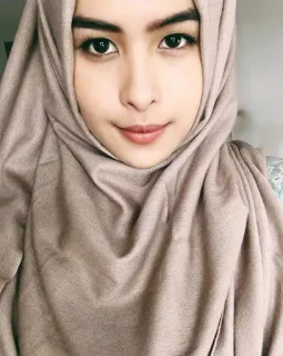 😇 76e67c4f donna, hijab, ritratto, musulmano, moda, foulard, stile telegram sticker