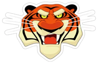 🐯 54915ac7 tigre, animal, desenho animado, mamífero, adesivo, rosto, vida selvagem telegram sticker