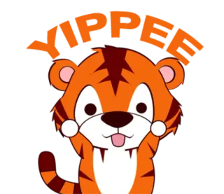 🐯 79de2451 YIPPEE 老虎, 可爱, 卡通, 动物, 耶, 庆祝, 快乐 telegram sticker