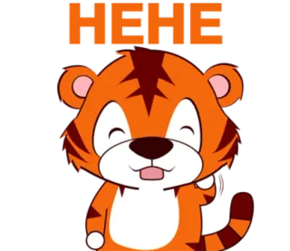 🐯 96cf87f4 HEHE 老虎, 卡通, 动物, 呵呵, 可爱, 搞笑 telegram sticker