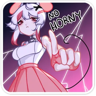 😡 193ab87f NO HORNY jangan horny, anime, karakter, meme, cewek, berhenti whatsapp sticker
