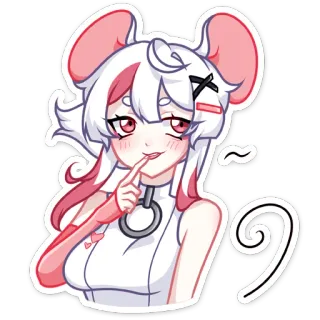 ☺️ 512dc4f7 gadis anime, tikus, imut, kartun, telinga, kerah, lolita whatsapp sticker