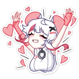 ❤️ 7d57200b Anime, Kartun, Stiker, Hati, Lucu, Kawaii whatsapp sticker